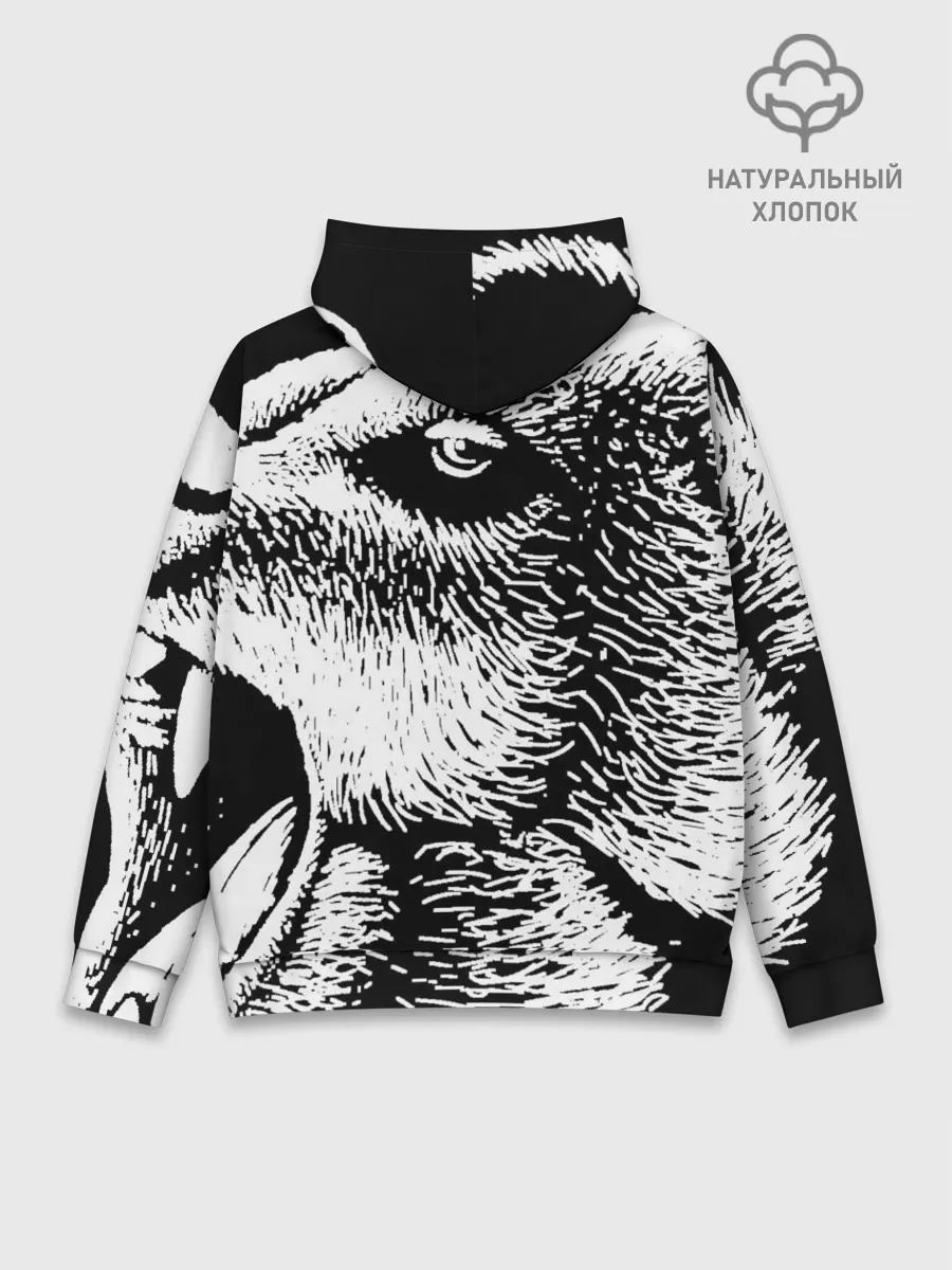 Худи мужской база хлопок / Черный медведь