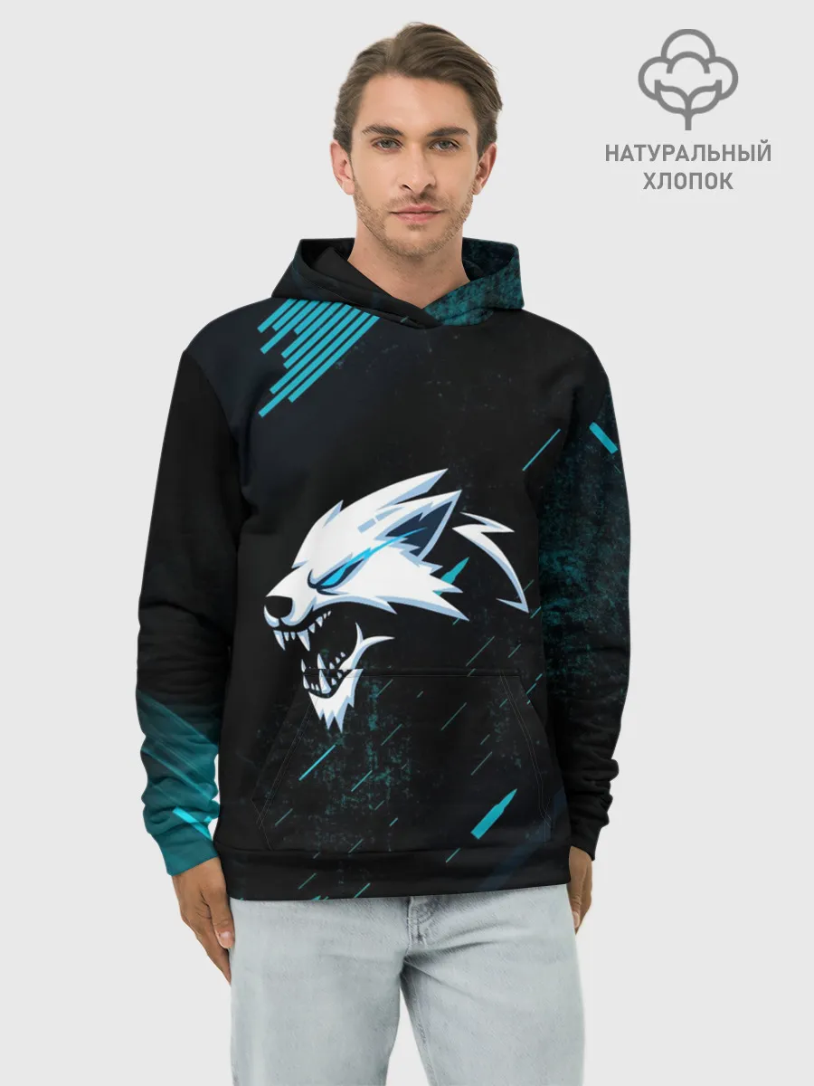 Худи мужской база хлопок / Sky Wolf
