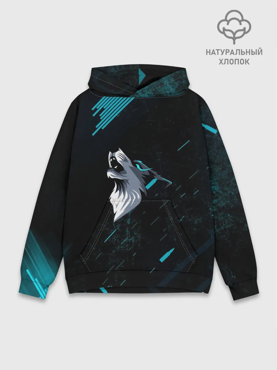 Худи мужской база хлопок / Sky Wolf
