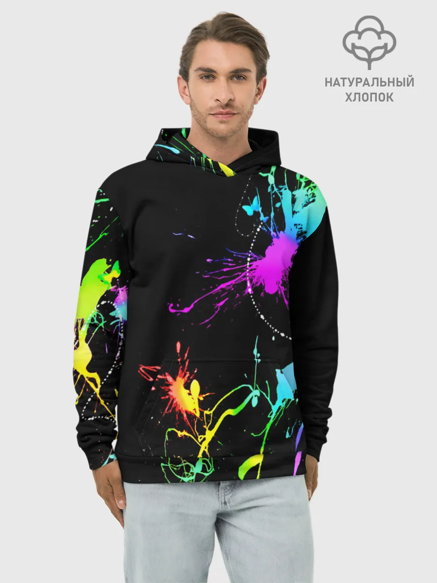Худи мужской база хлопок / НЕОНОВЫЕ КРАСКИ