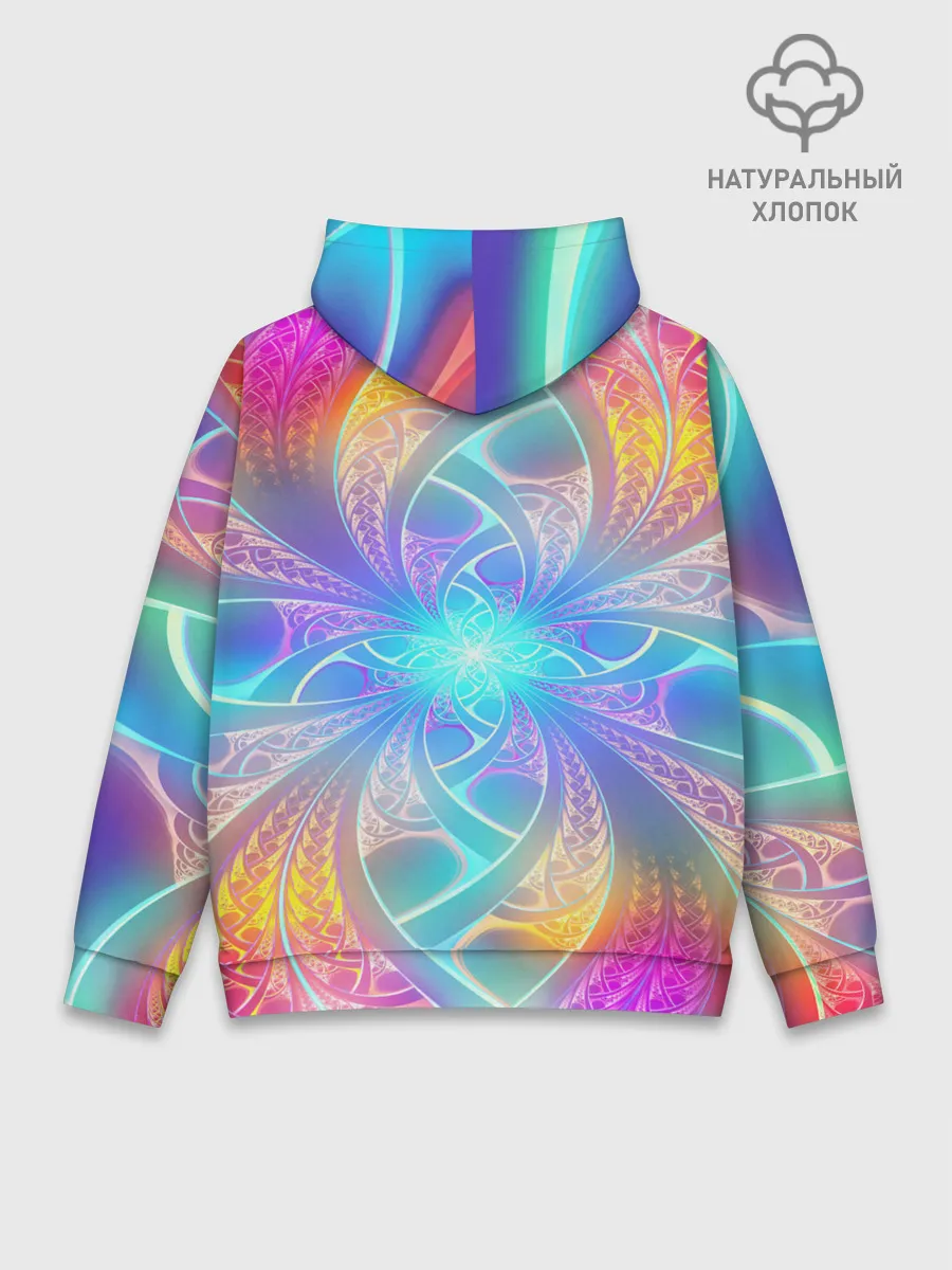 Худи мужской база хлопок / Узоры / Абстракция /Неон