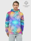 Худи мужской база хлопок / Узоры / Абстракция /Неон