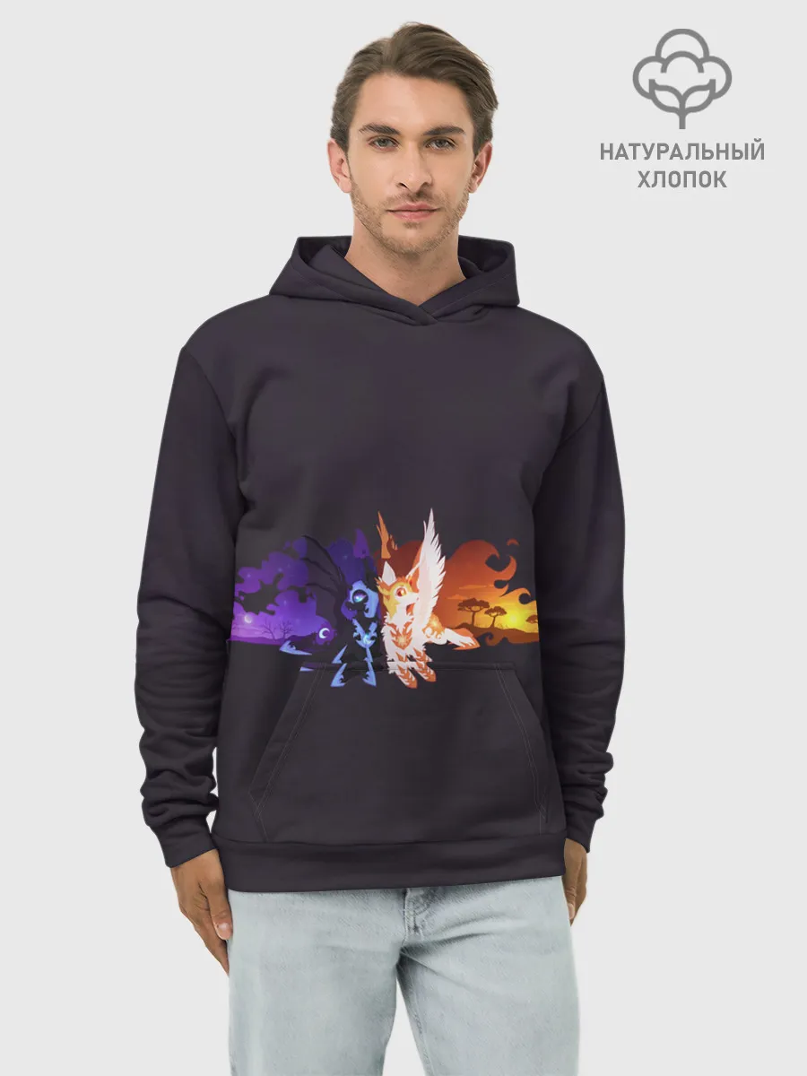Худи мужской база хлопок / День и ночь