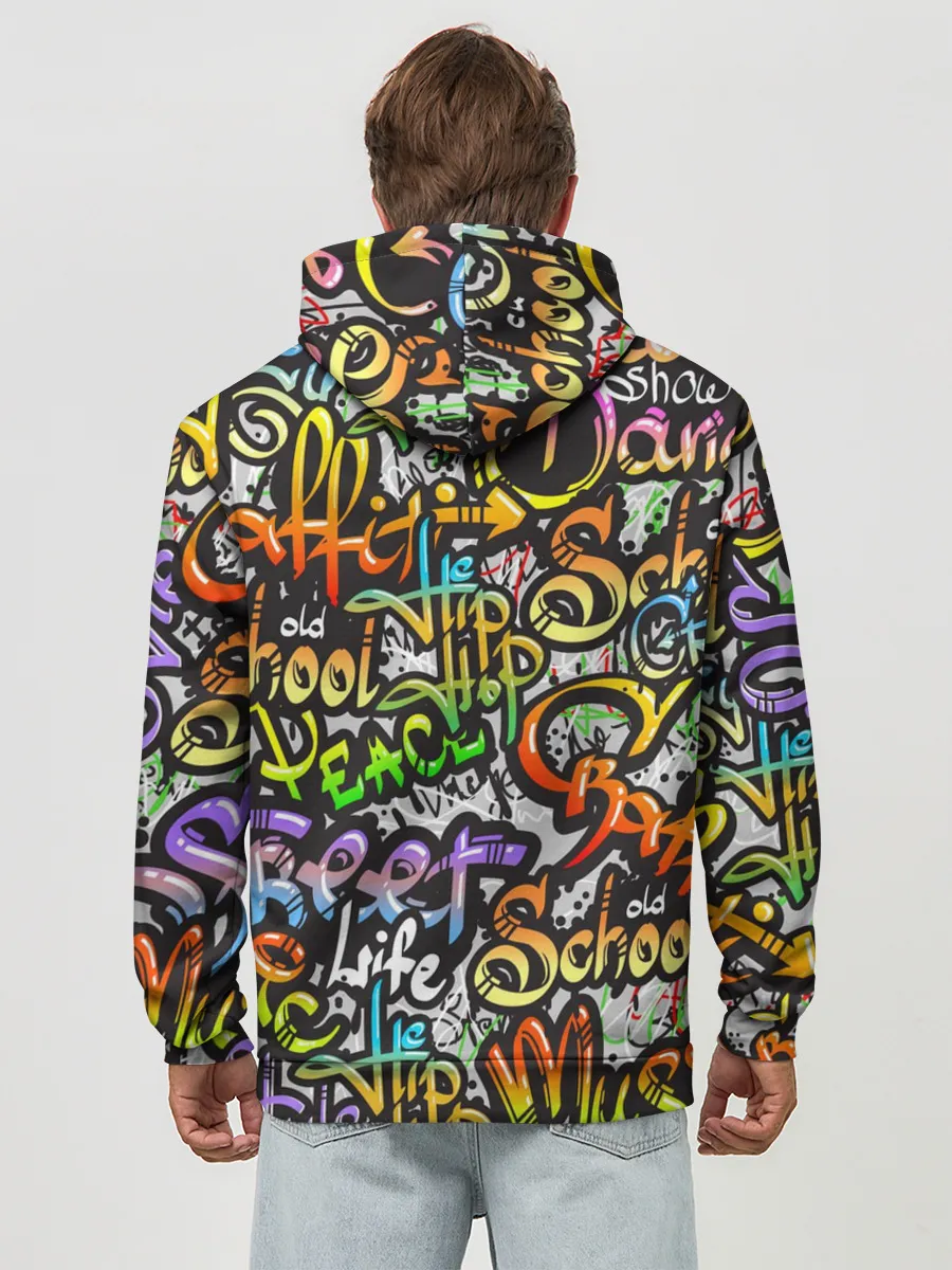 Худи мужской база хлопок / Уличные граффити