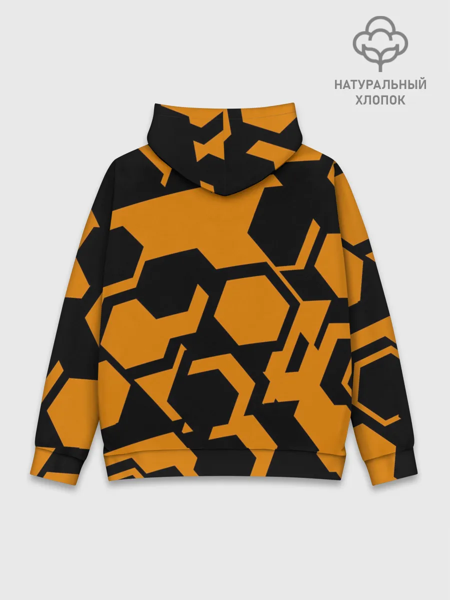 Худи мужской база хлопок / КИБЕРПАНК, жёлтый