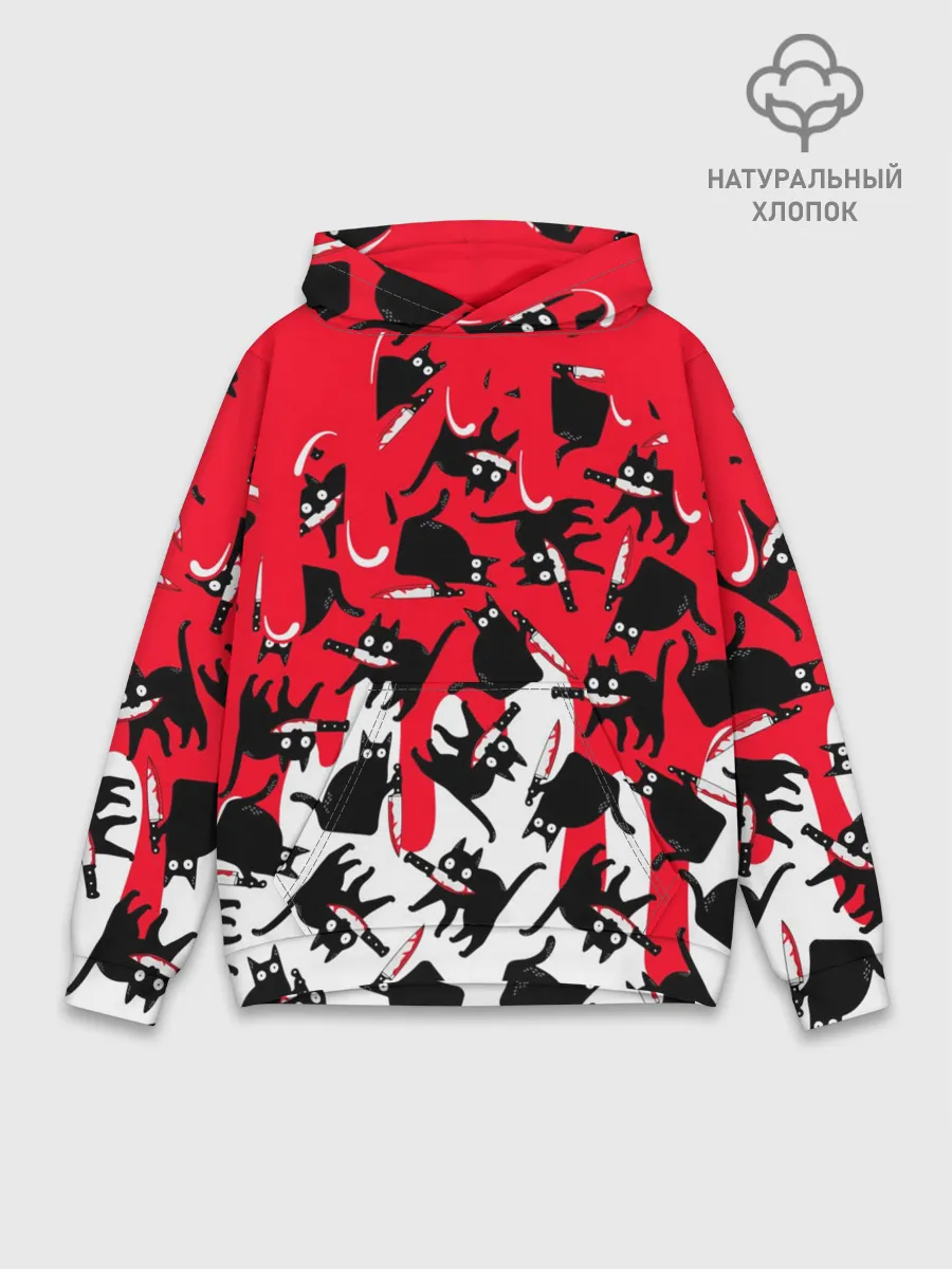 Худи мужской база хлопок / WHAT CAT