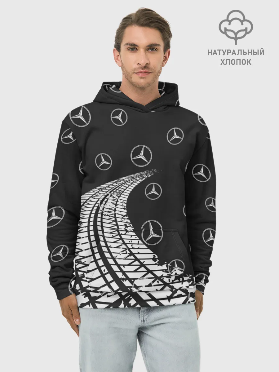 Худи мужской база хлопок / MERCEDES / МЕРСЕДЕС