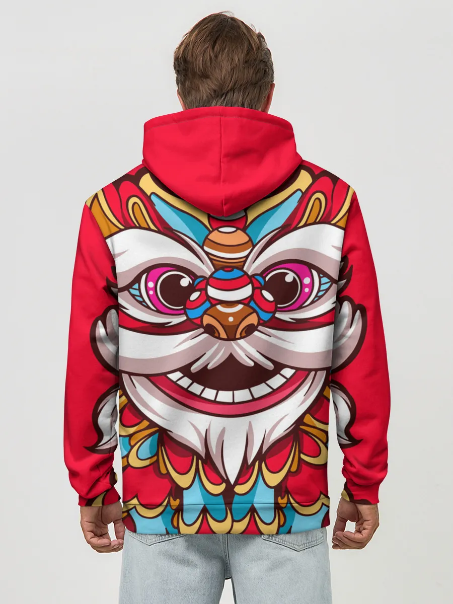 Худи мужской база хлопок / Морда Азиатского Льва