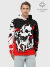 Худи мужской база хлопок / KILLA красные брызги