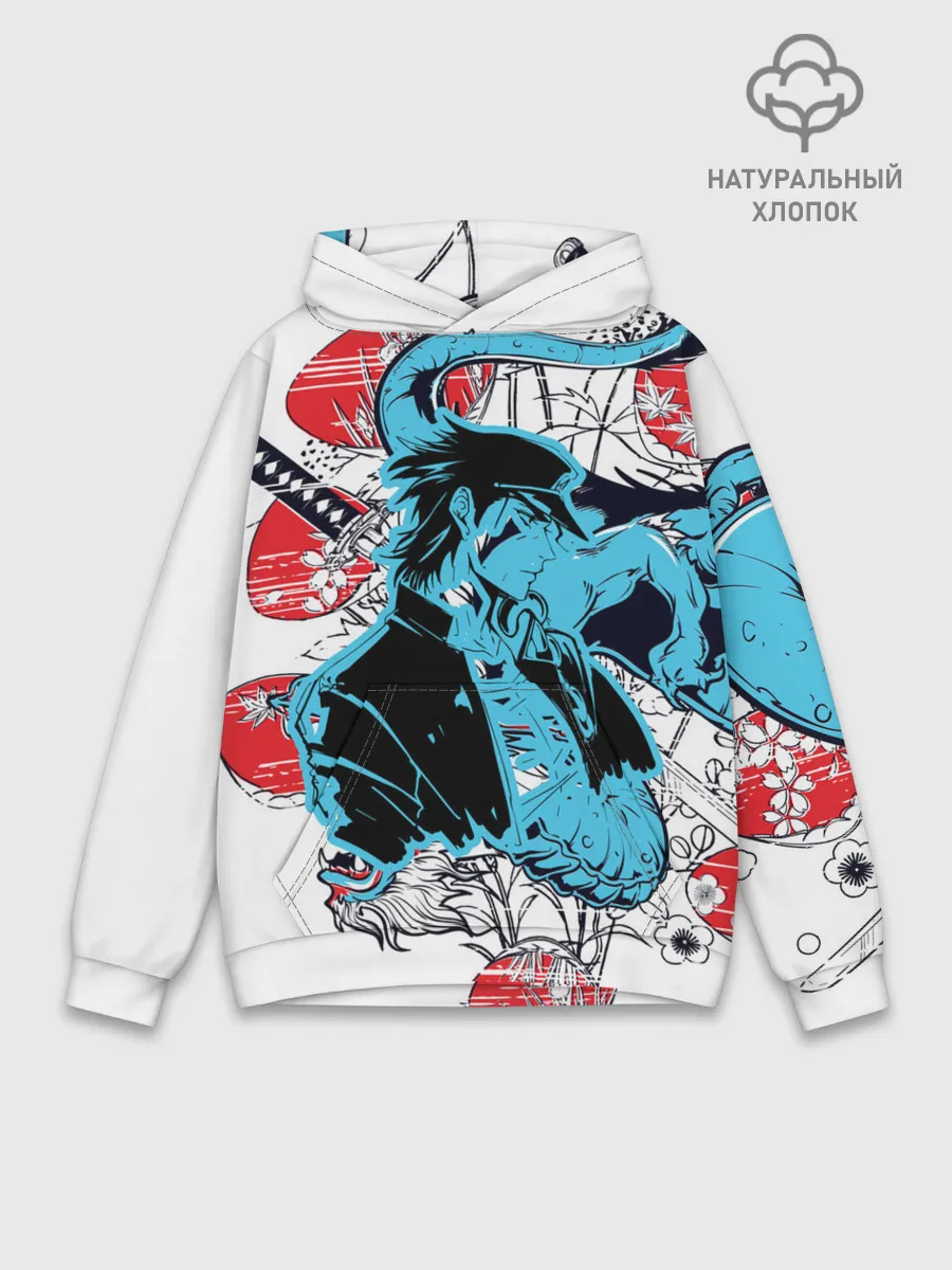 Худи мужской база хлопок / Дзётаро самурайский меч
