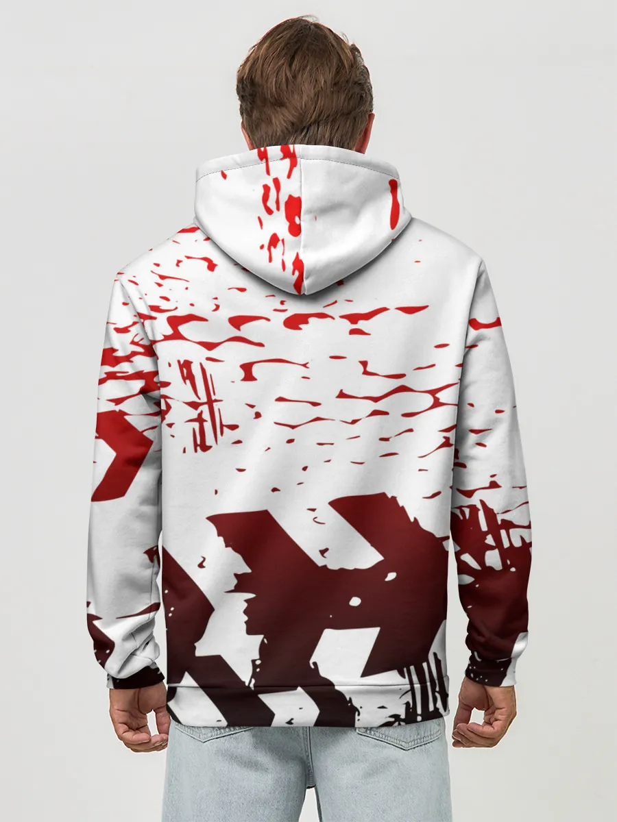 Худи мужской база хлопок / KILLA красные следы