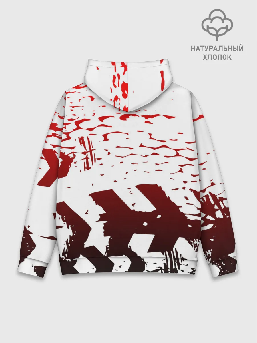 Худи мужской база хлопок / KILLA красные следы