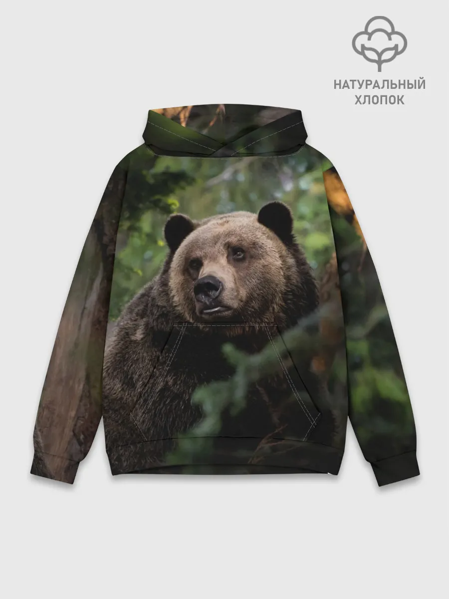 Худи мужской база хлопок / Медведь