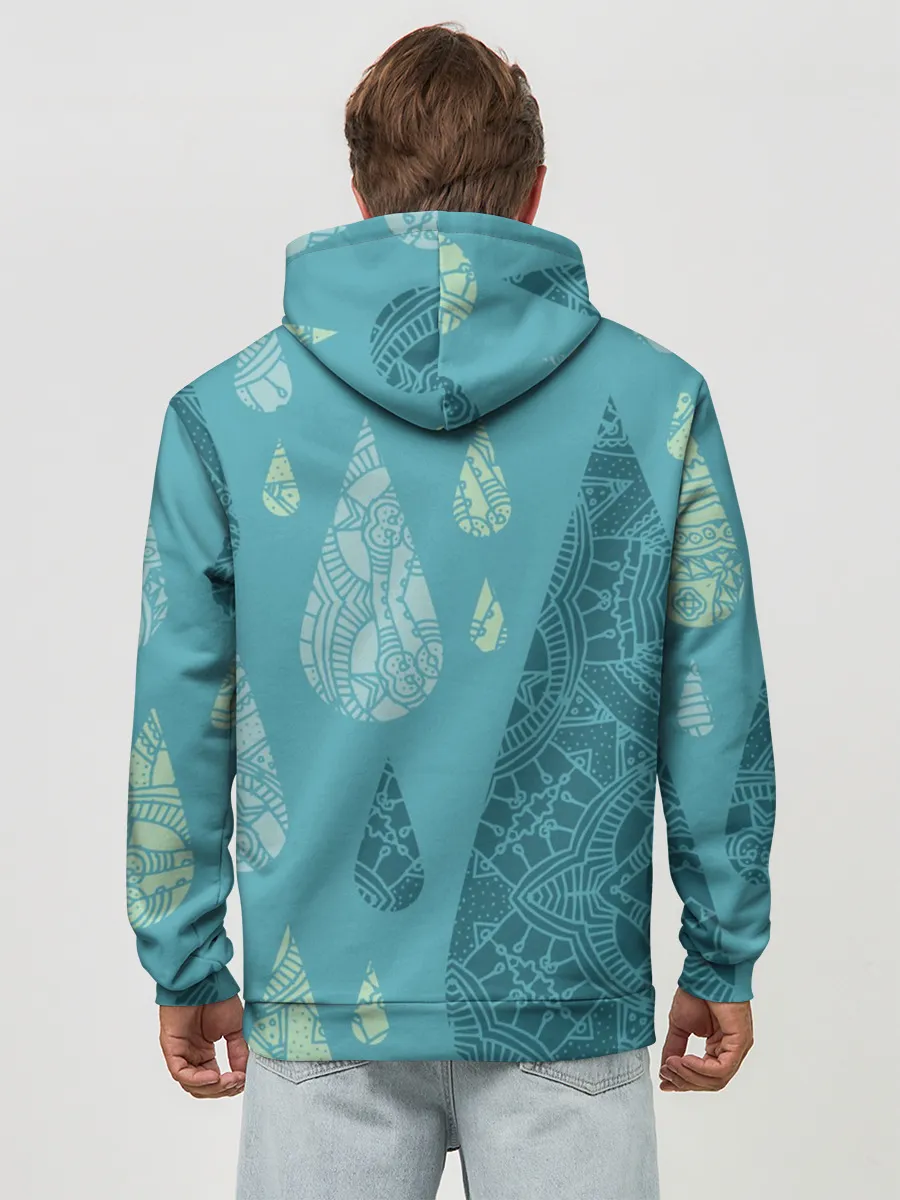 Худи мужской база хлопок / Лесной узор