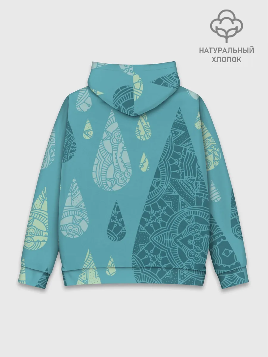 Худи мужской база хлопок / Лесной узор