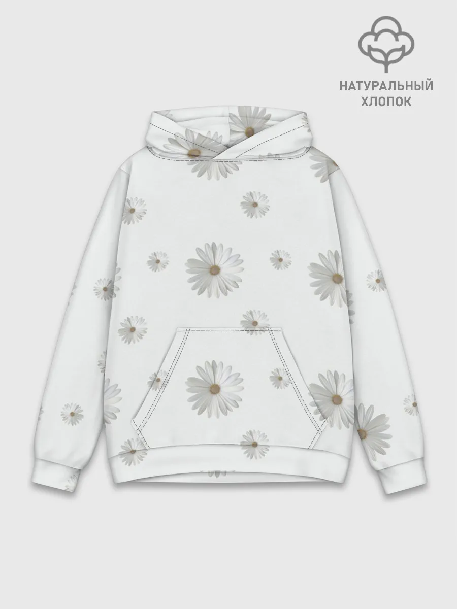 Худи мужской база хлопок / Ромашки