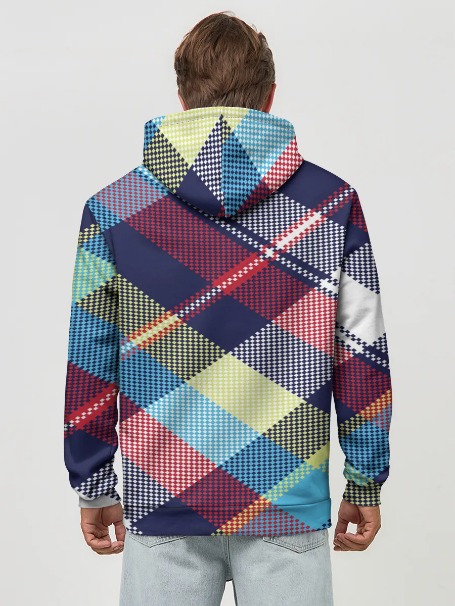 Худи мужской база хлопок / Клетка / Текстура в клетку #2