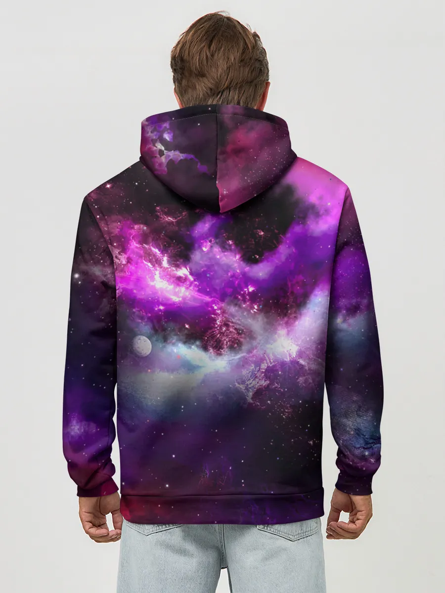 Худи мужской база хлопок / Космическое небо