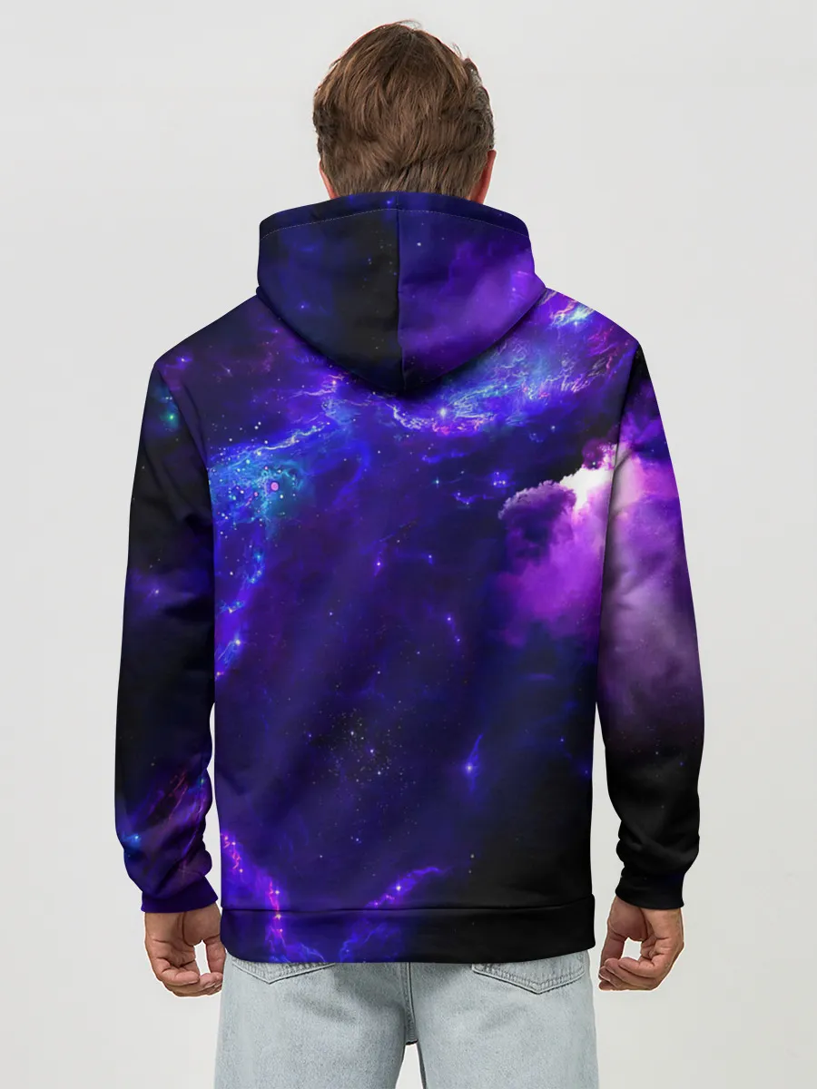 Худи мужской база хлопок / Космическое небо
