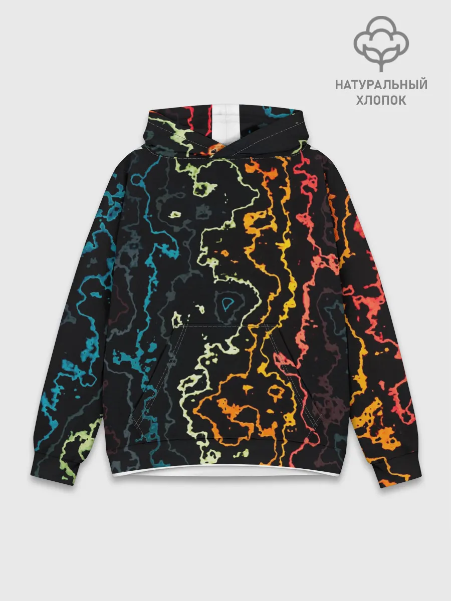 Худи мужской база хлопок / линий,цветной,черный