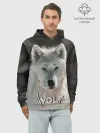 Худи мужской база хлопок / Волк