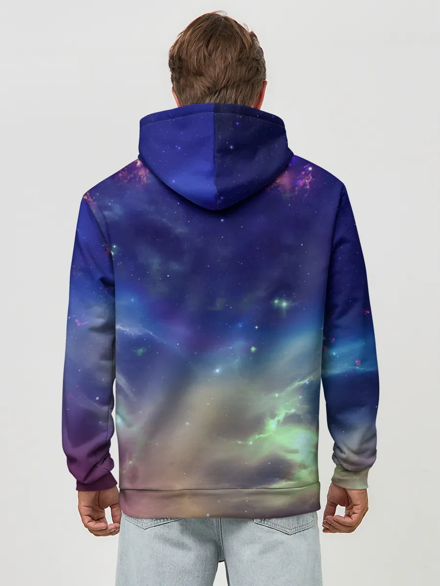 Худи мужской база хлопок / Космическое сияние