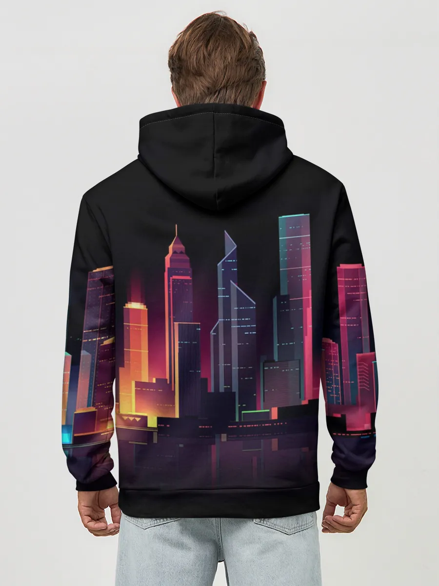 Худи мужской база хлопок / Neon City