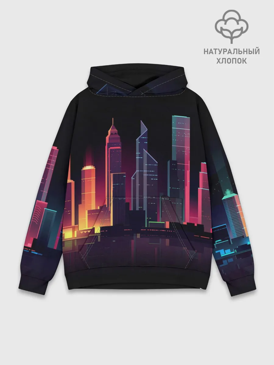 Худи мужской база хлопок / Neon City
