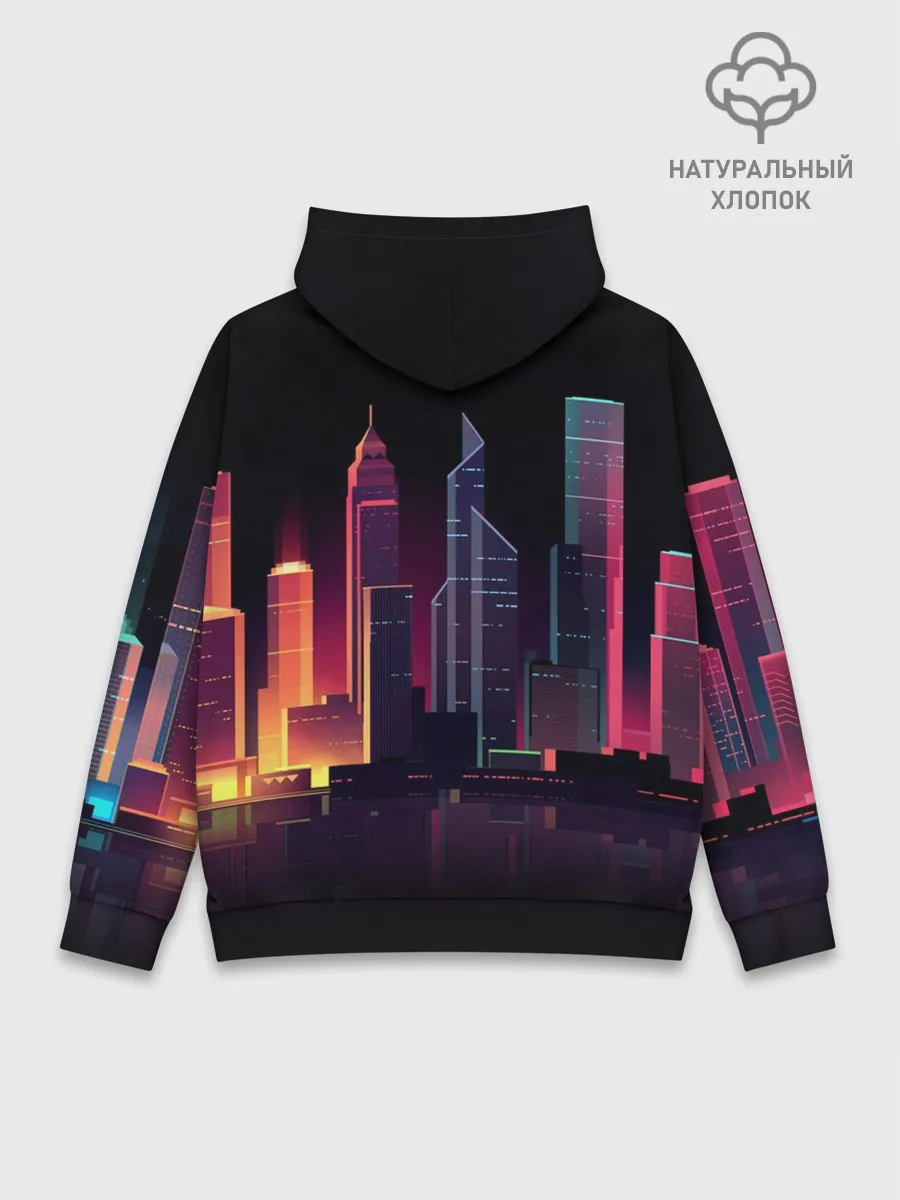 Худи мужской база хлопок / Neon City
