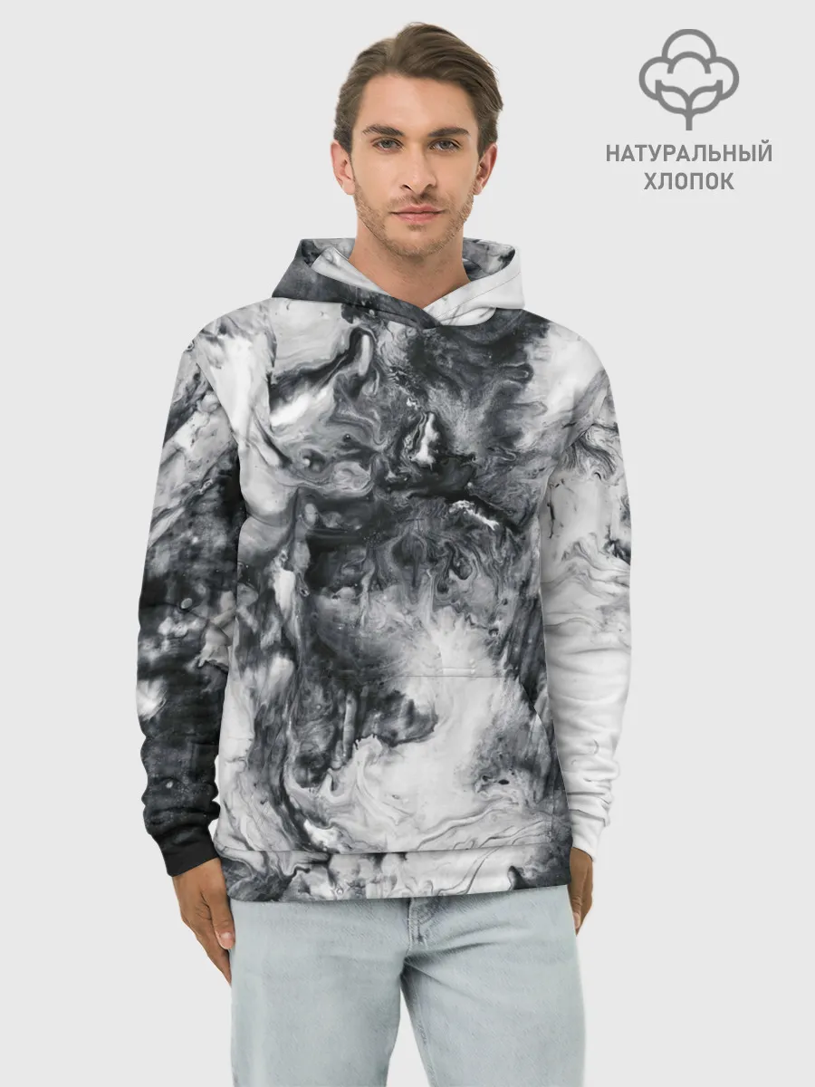 Худи мужской база хлопок / МРАМОР