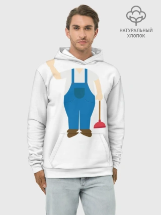 Худи мужской база хлопок / Я - сантехник