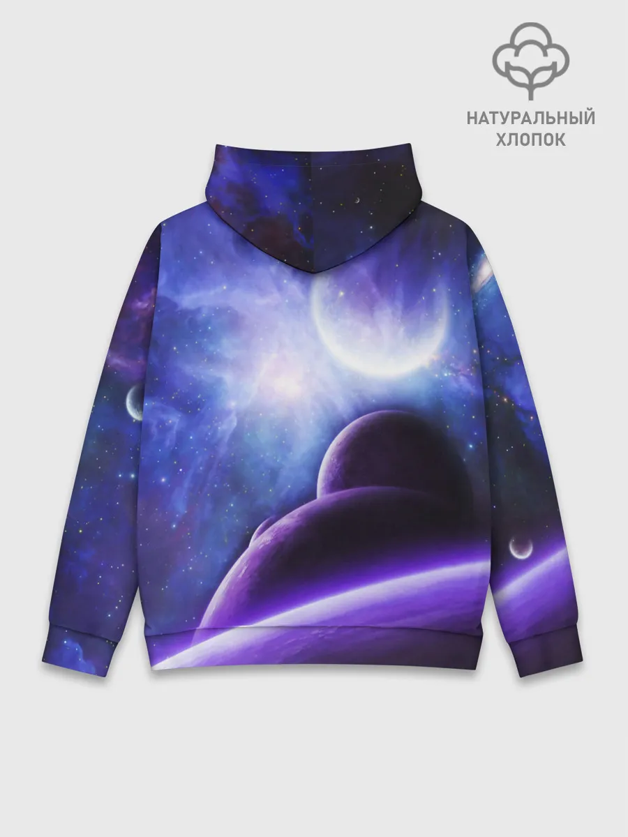 Худи мужской база хлопок / Неоновый Космос