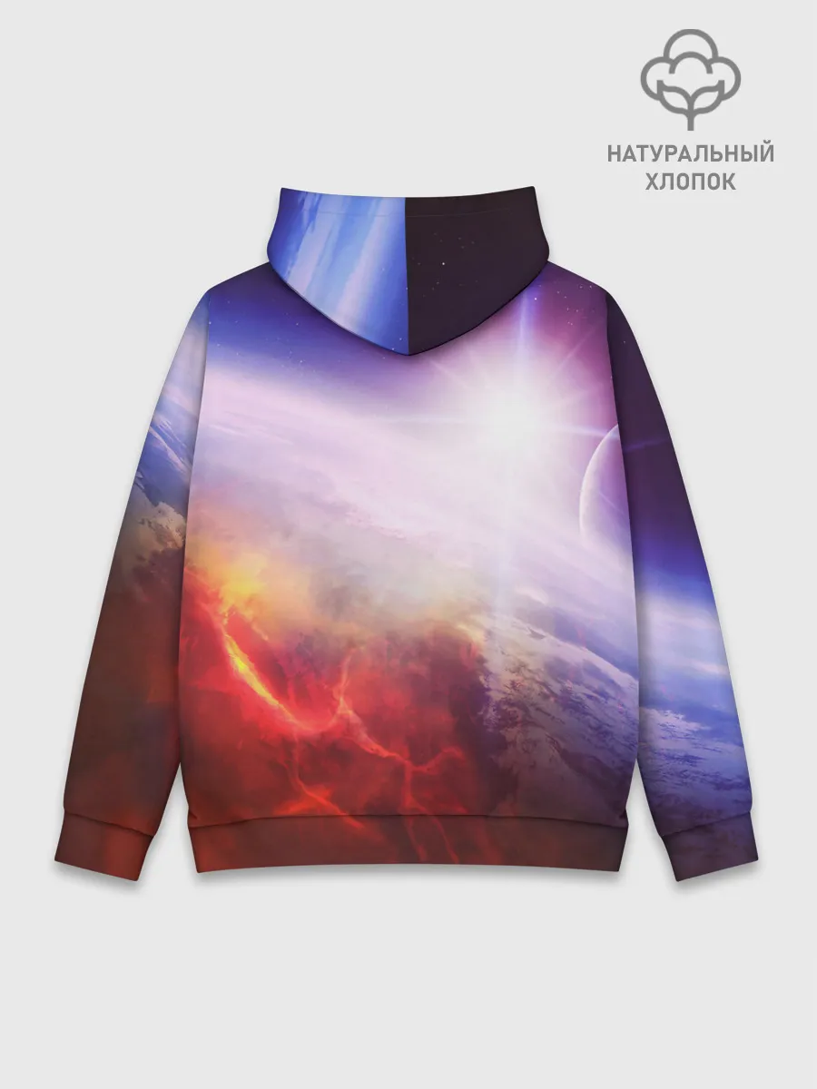 Худи мужской база хлопок / Звезды в неоне