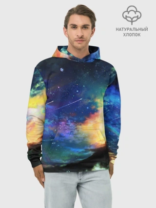 Худи мужской база хлопок / Космические краски