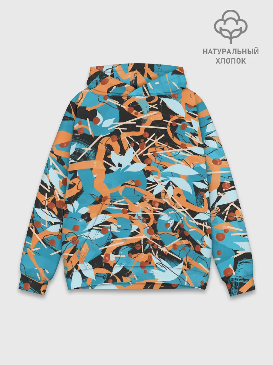 Худи мужской база хлопок / Яркие линии