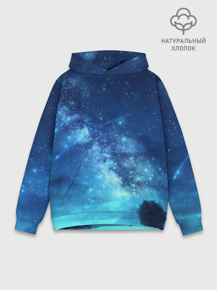 Худи мужской база хлопок / Синяя Небо