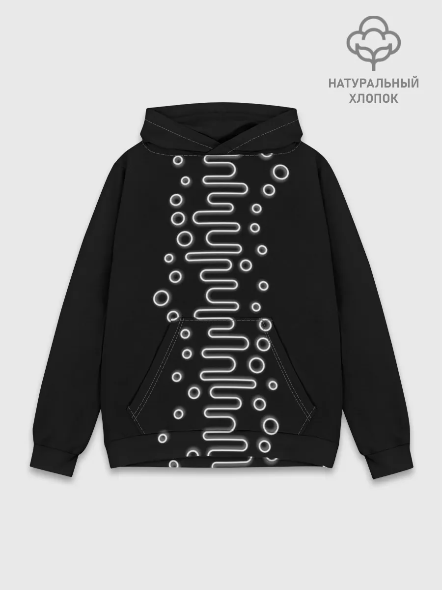 Худи мужской база хлопок / Волны ТЕСЛА