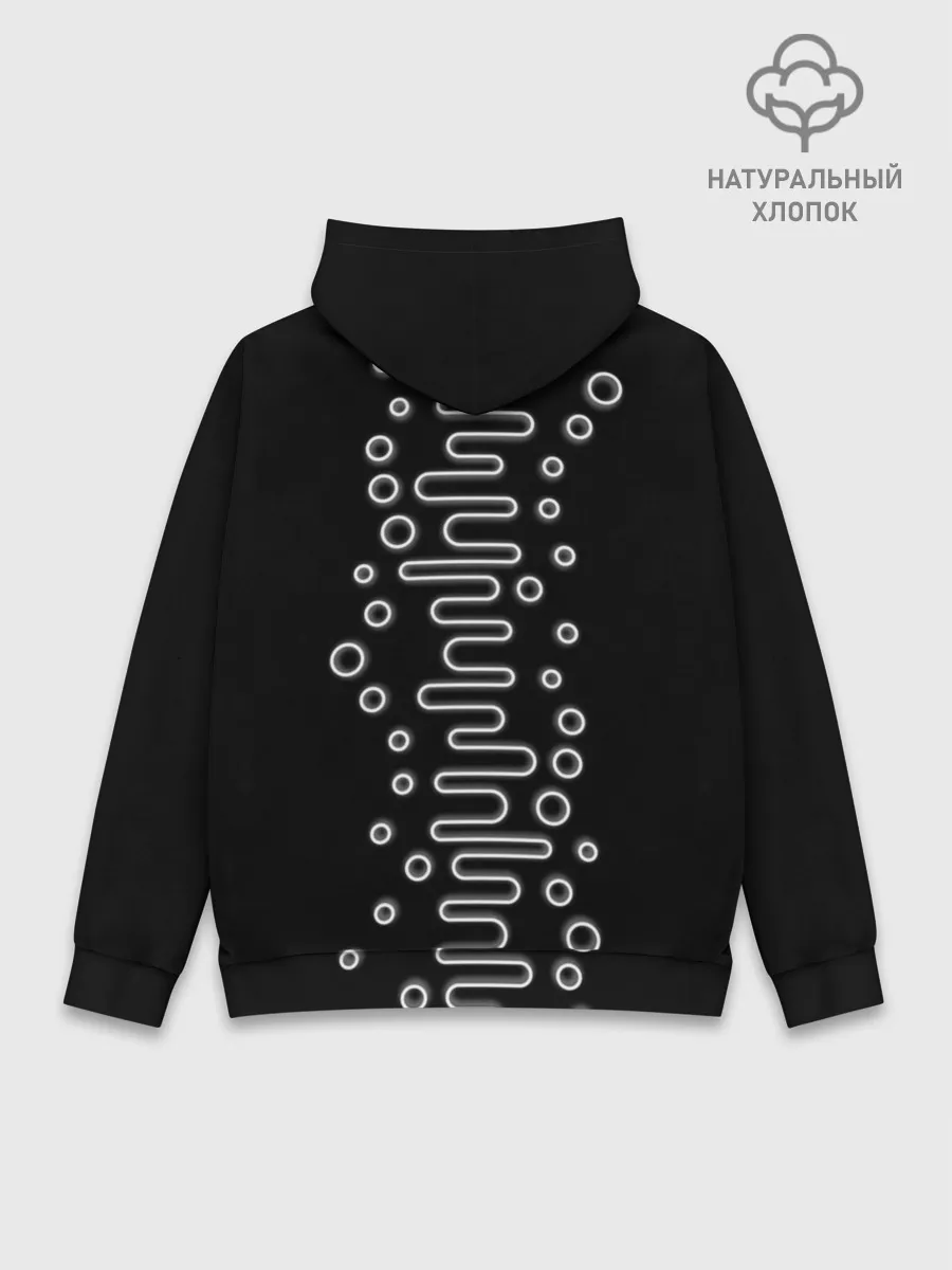 Худи мужской база хлопок / Волны ТЕСЛА