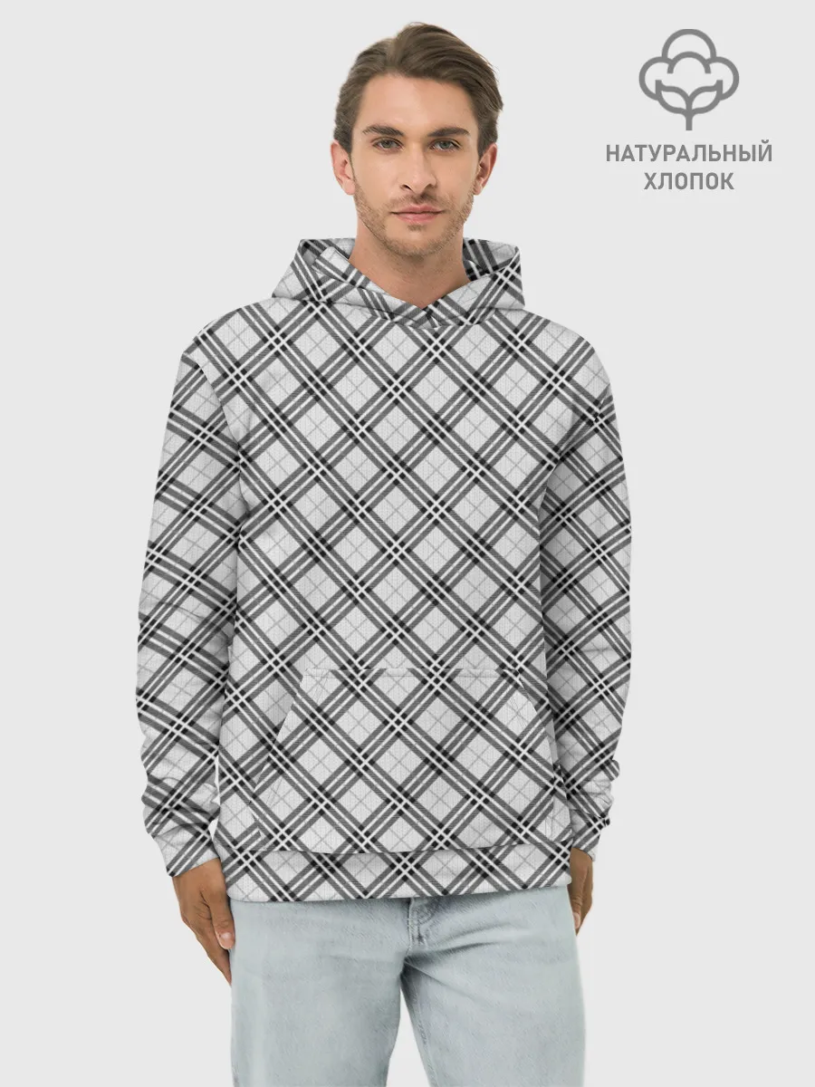 Худи мужской база хлопок / Костюм в клетку