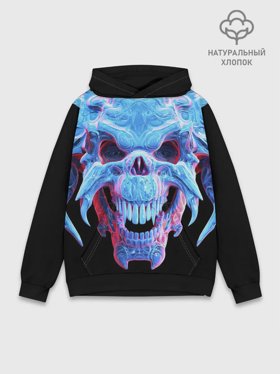 Худи мужской база хлопок / Череп Психоделика