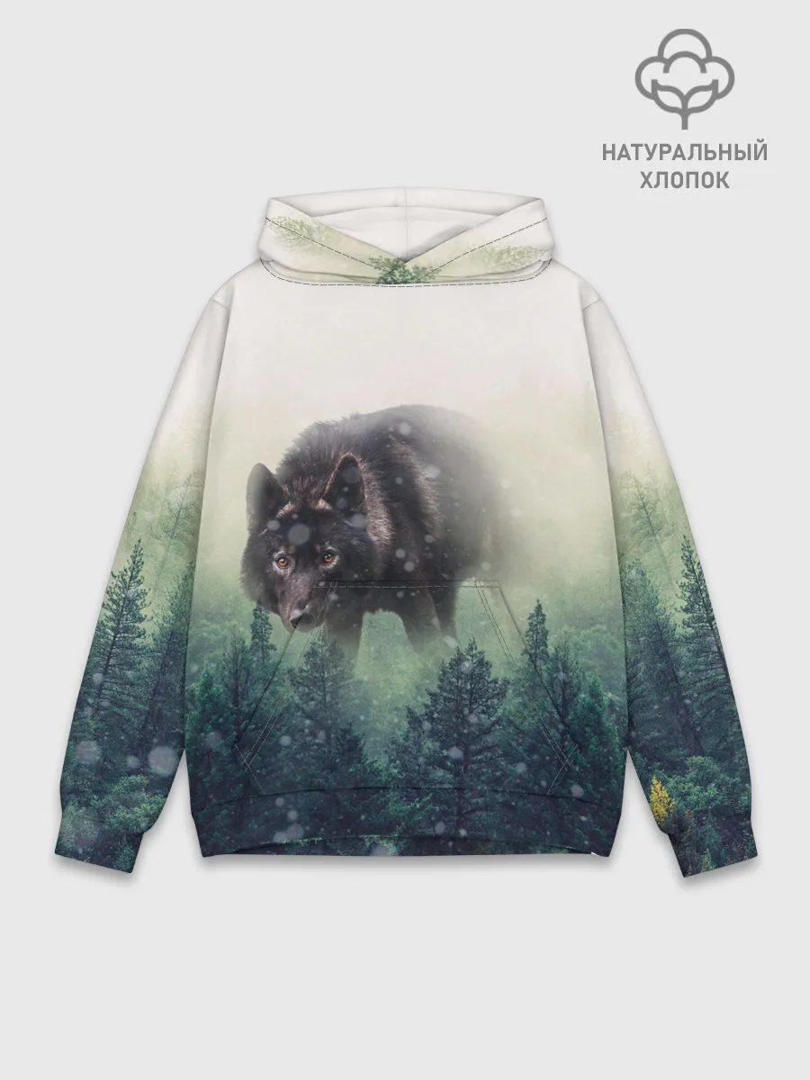 Худи мужской база хлопок / Волк
