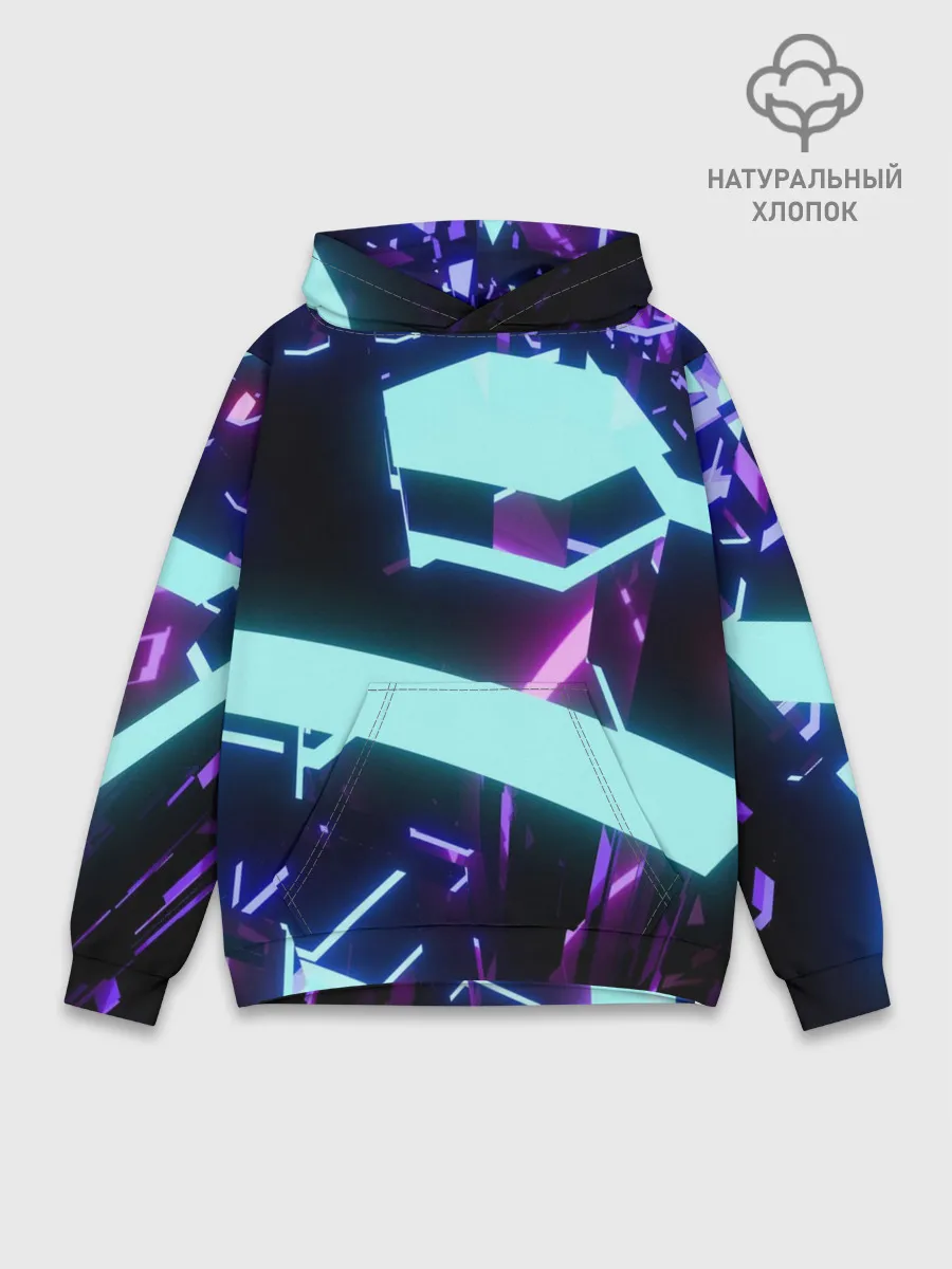 Худи мужской база хлопок / Blue Neons