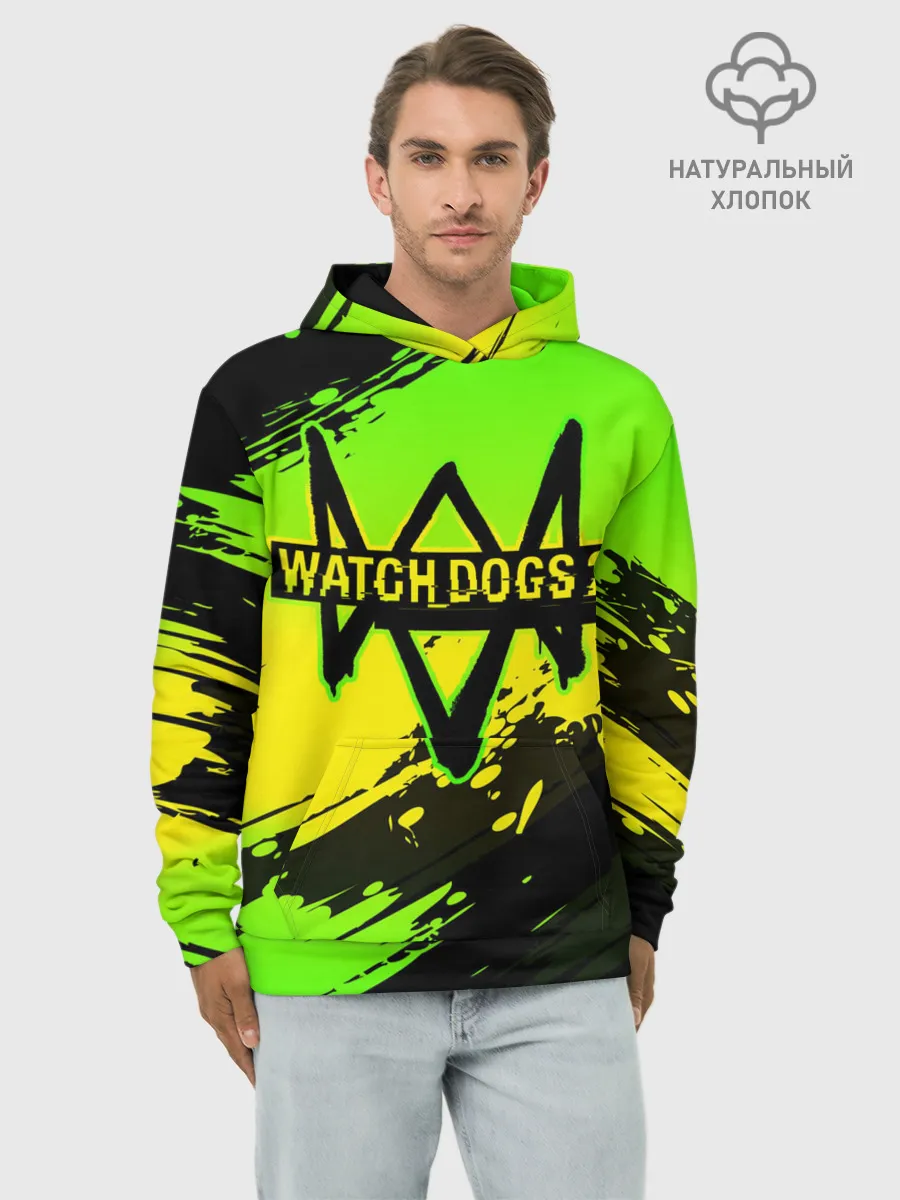 Худи мужской база хлопок / WATCH DOGS