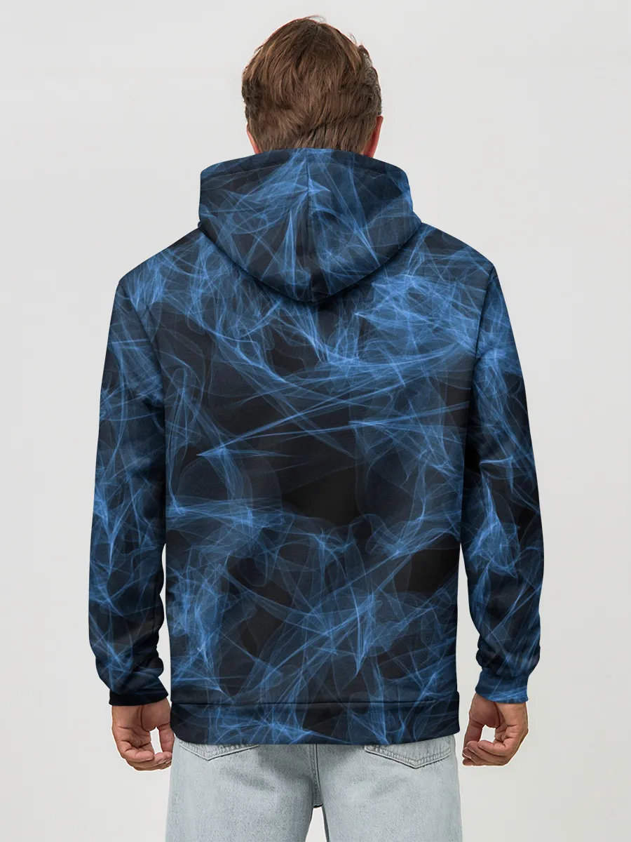 Худи мужской база хлопок / Синяя паутина