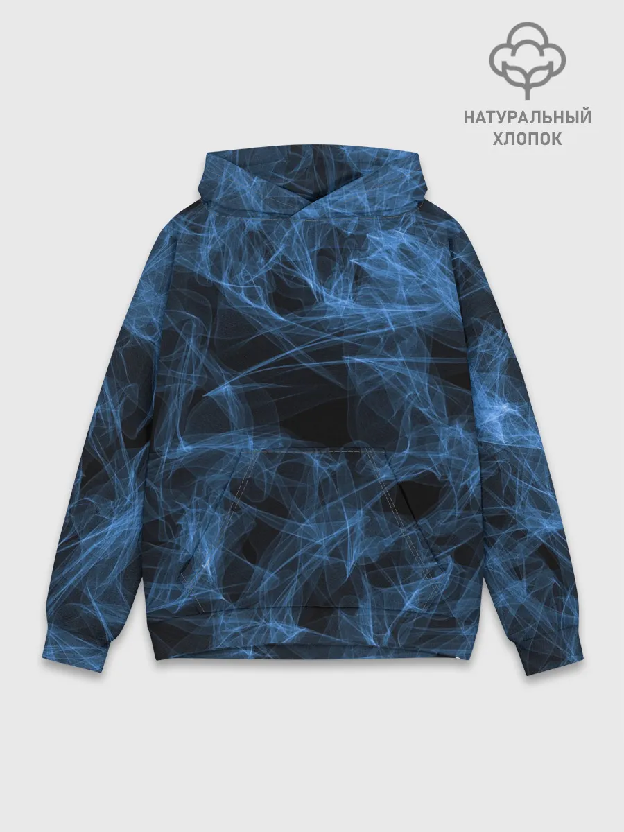 Худи мужской база хлопок / Синяя паутина