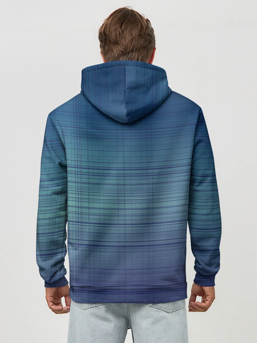 Худи мужской база хлопок / Синяя сетка