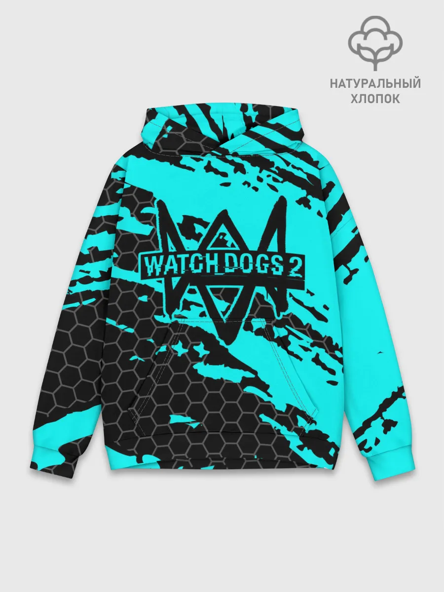 Худи мужской база хлопок / WATCH DOGS