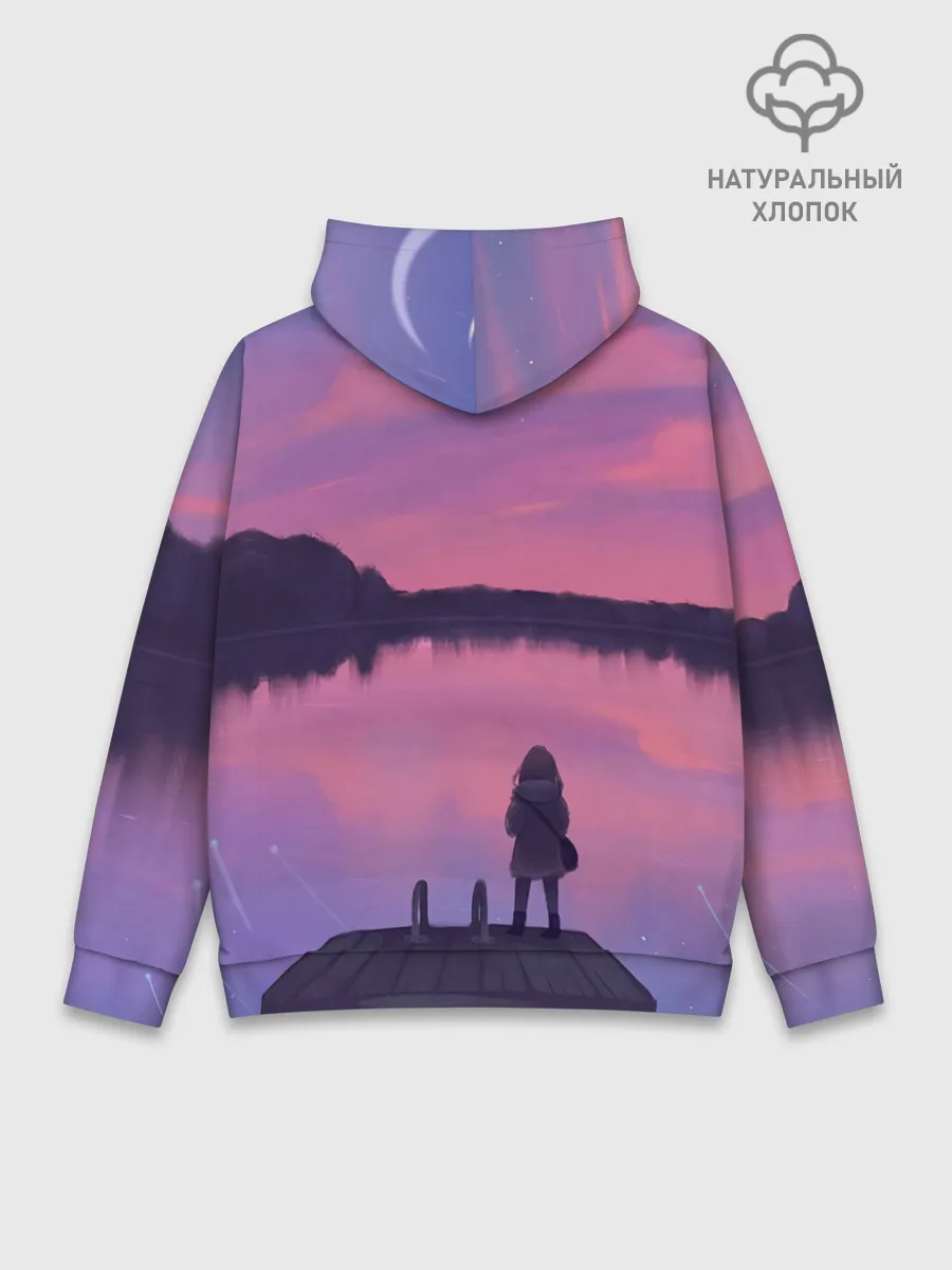 Худи мужской база хлопок / Закат Солнце