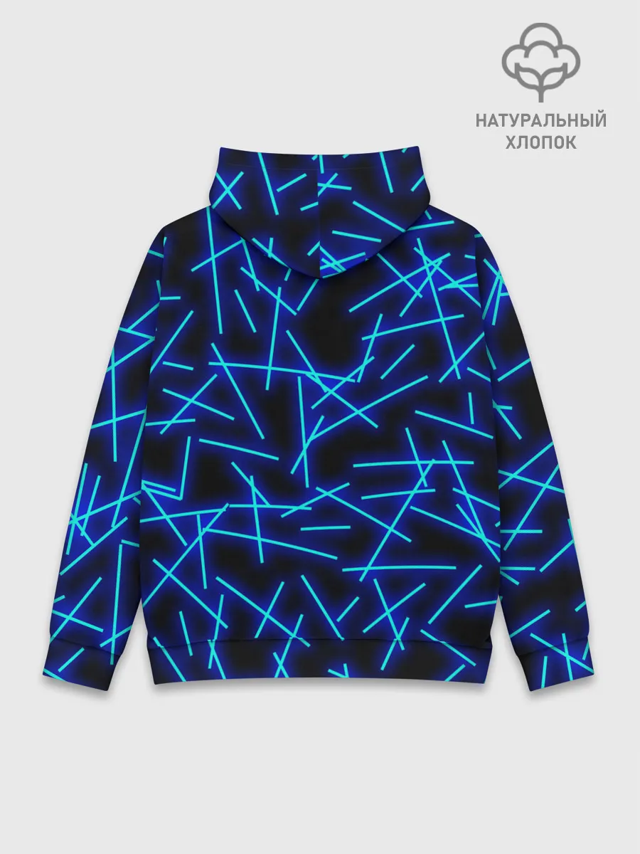 Худи мужской база хлопок / Неоновые линии