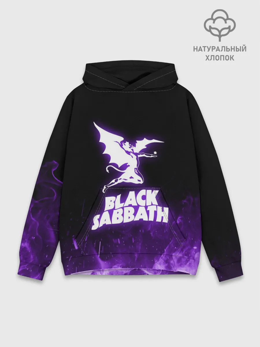 Худи мужской база хлопок / Black Sabbath NEON